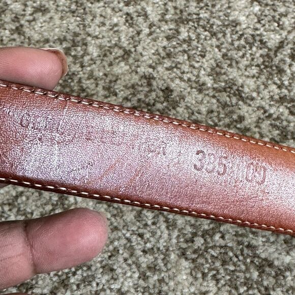 Black Textured Italian Leather Men’s Belt 44 - Picture 8 of 8